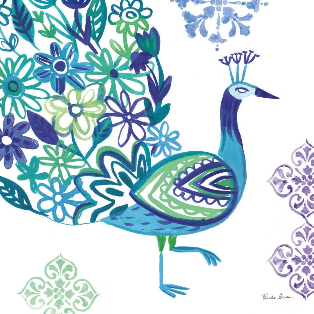 Jewel Peacocks III art print by Farida Zaman for $57.95 CAD