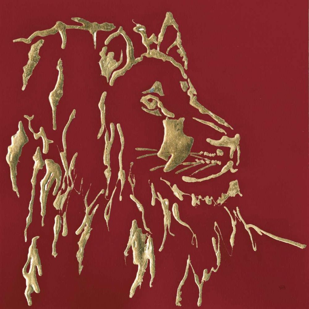 Gilded Lion on Red art print by Chris Paschke for $57.95 CAD