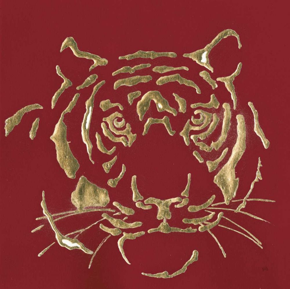 Gilded Tiger on Red art print by Chris Paschke for $57.95 CAD