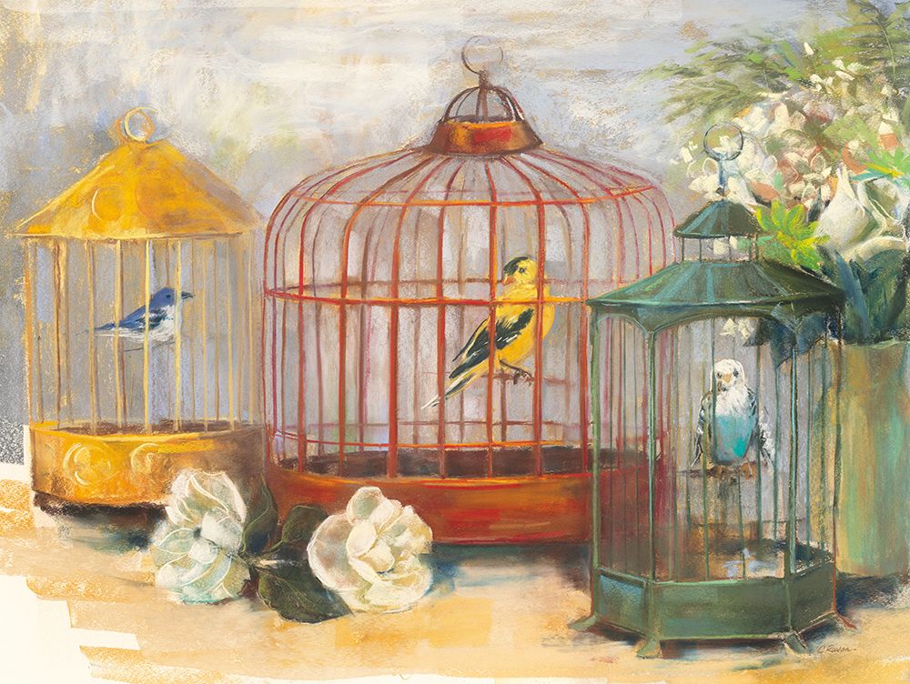 Birdcage Trio art print by Carol Rowan for $57.95 CAD