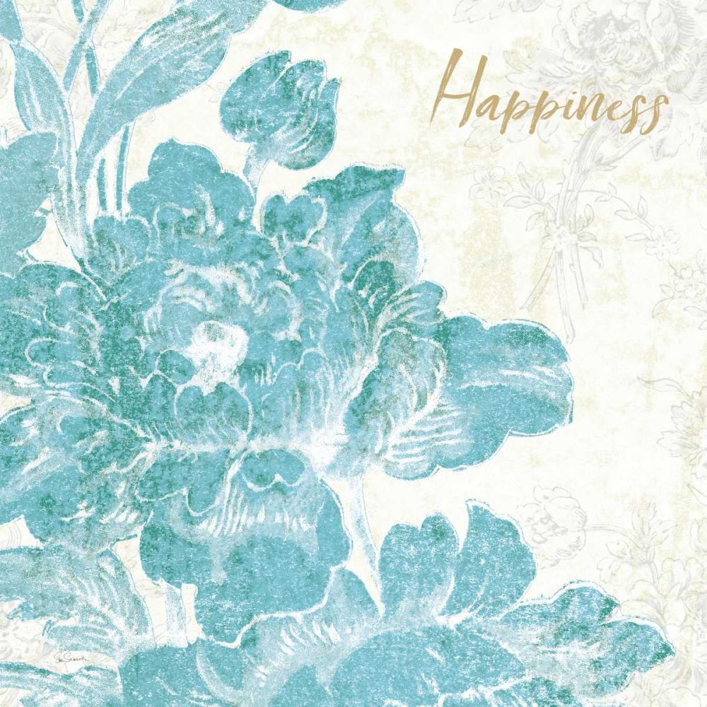 Toile Roses VI Teal Happiness art print by Sue Schlabach for $57.95 CAD