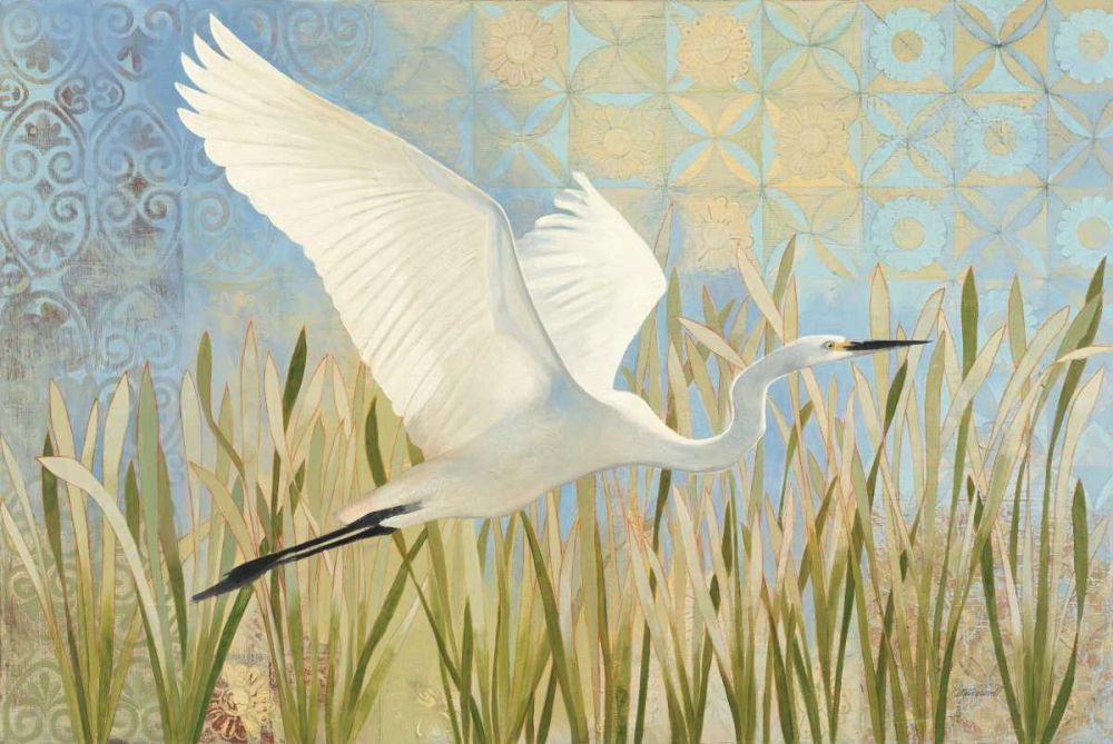 Snowy Egret in Flight v2 art print by Kathrine Lovell for $57.95 CAD