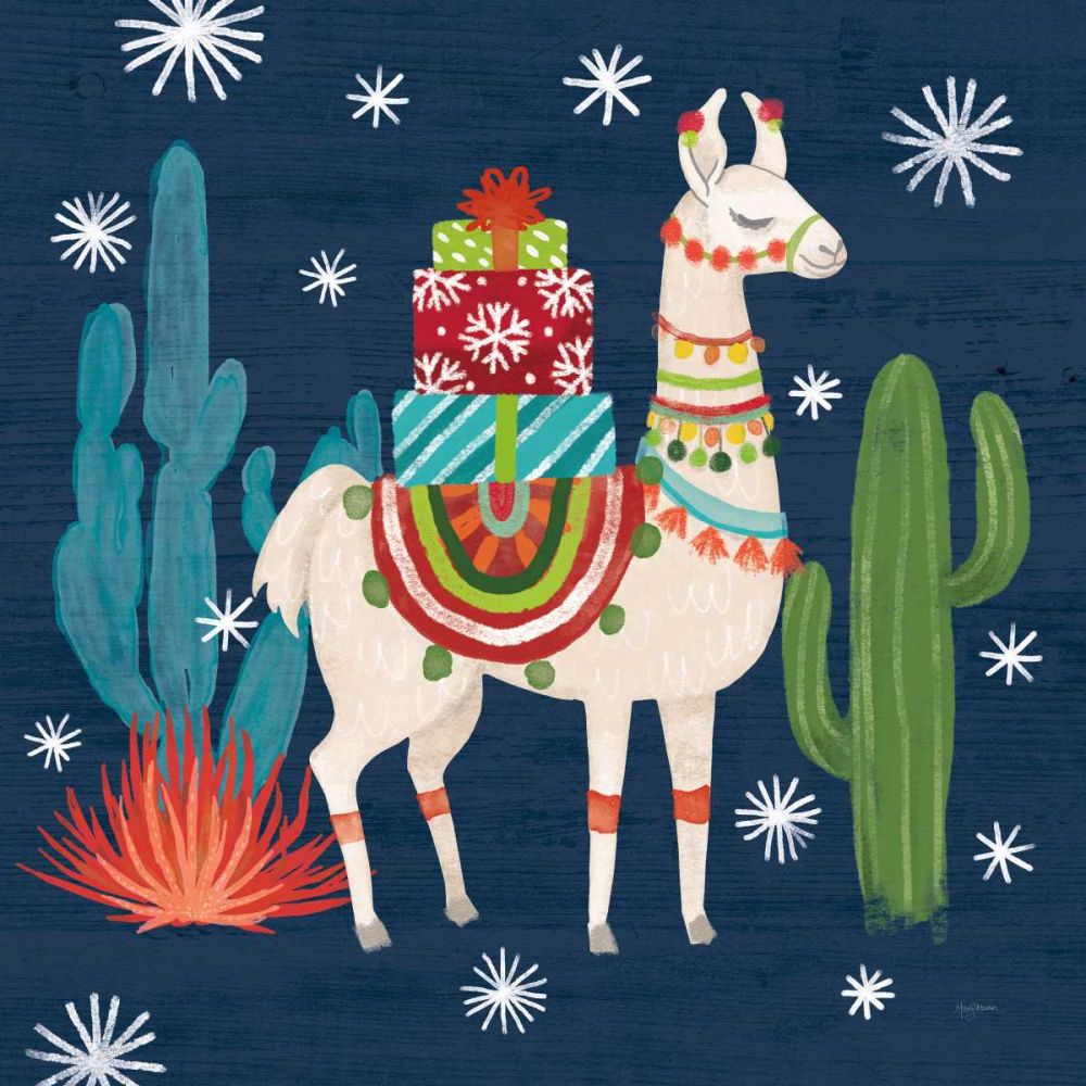 Lovely Llamas II Christmas art print by Mary Urban for $57.95 CAD