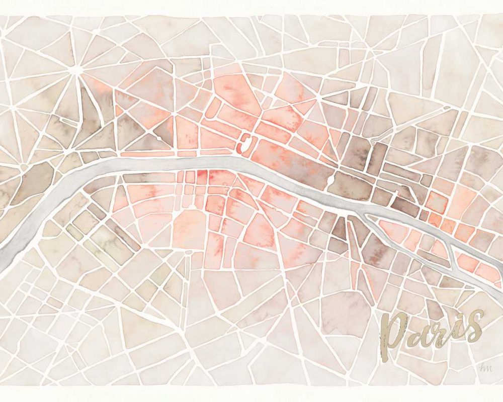 Watercolor Wanderlust Paris Blush Crop art print by Laura Marshall for $57.95 CAD
