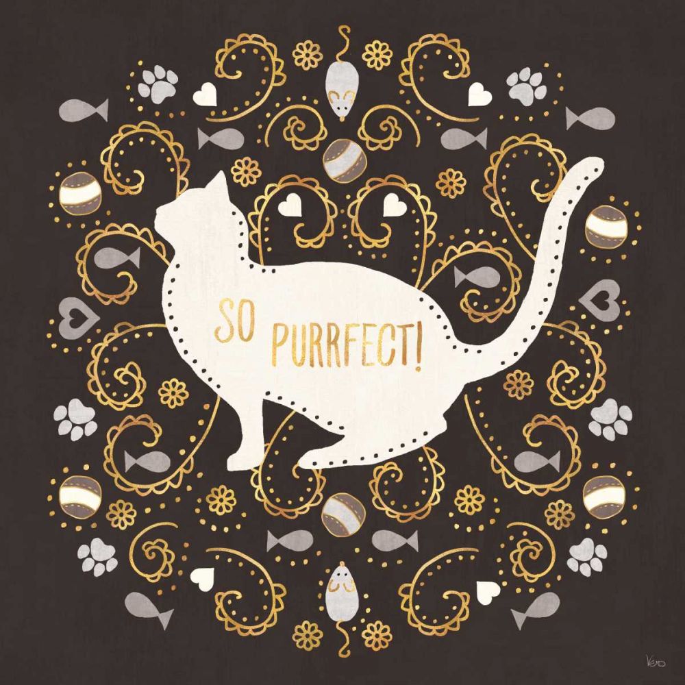 Otomi Cats III Dark Neutral art print by Veronique Charron for $57.95 CAD