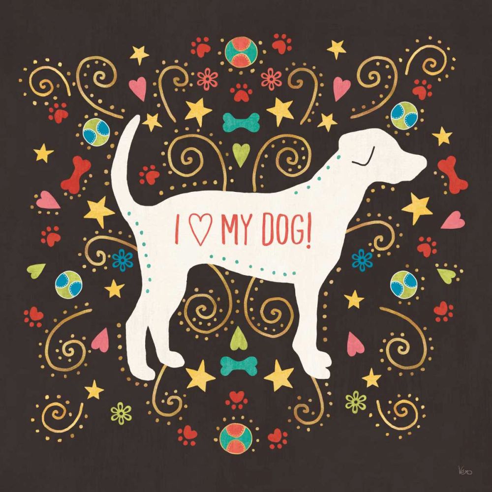 Otomi Dogs II Dark art print by Veronique Charron for $57.95 CAD