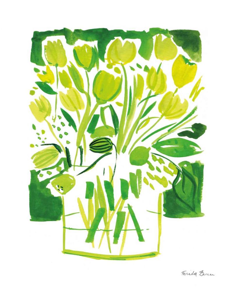 Lemon Green Tulips I art print by Farida Zaman for $57.95 CAD