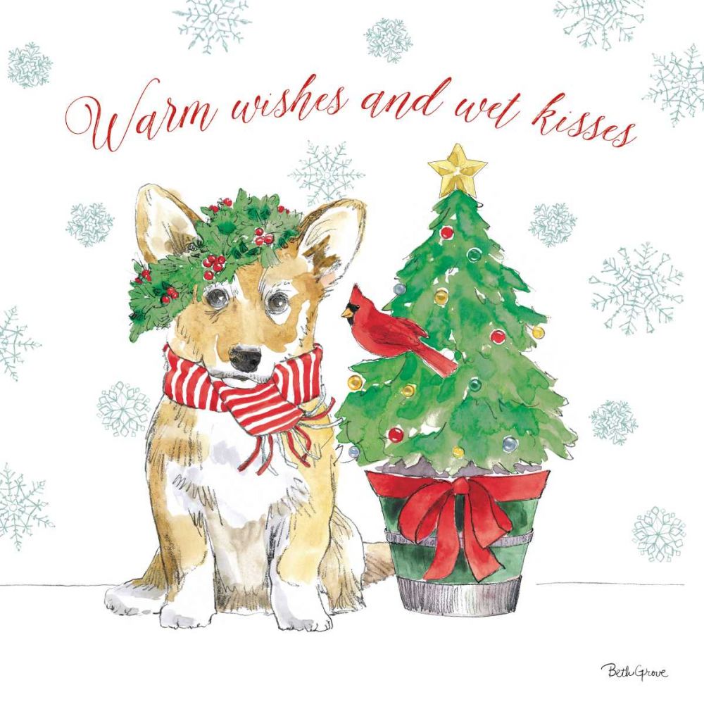 Holiday Paws V art print by Beth Grove for $57.95 CAD