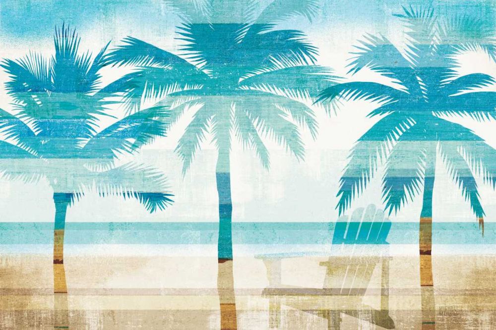 Beachscape Palms with chair art print by Michael Mullan for $57.95 CAD