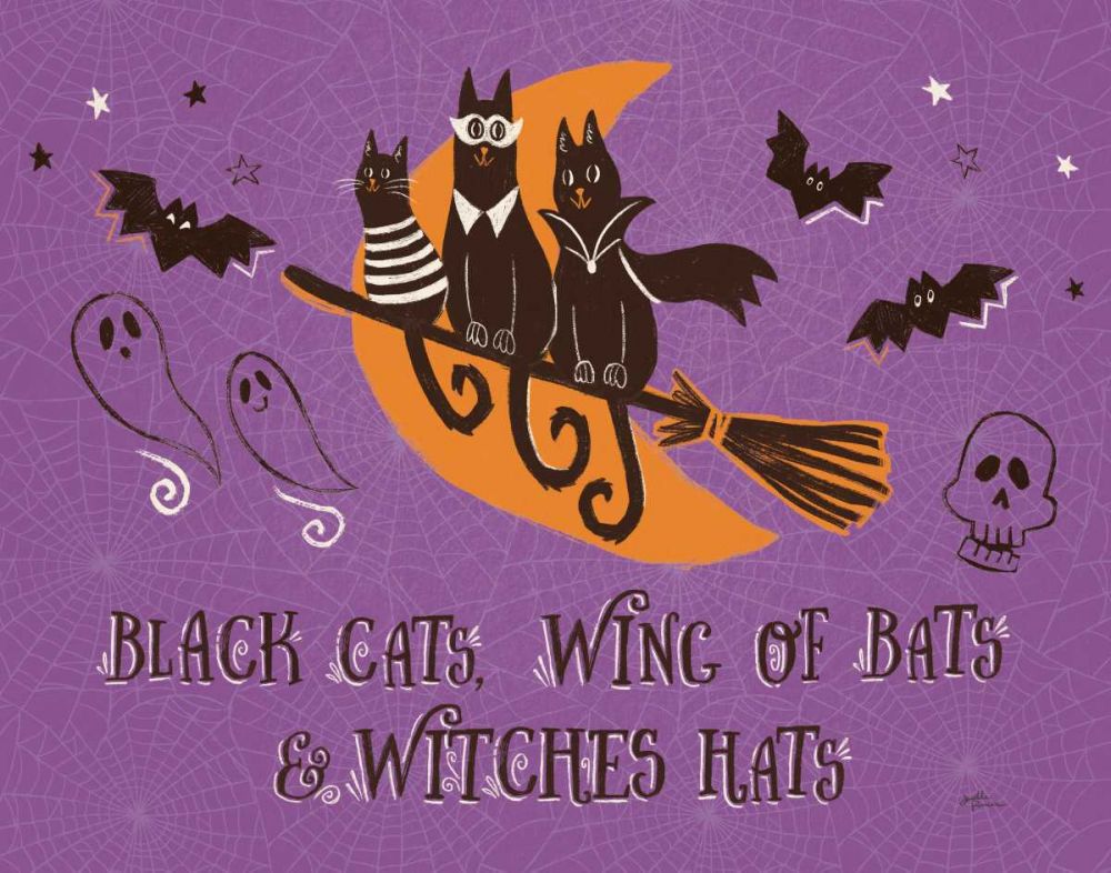 Spooktacular I Black Cats Purple art print by Janelle Penner for $57.95 CAD