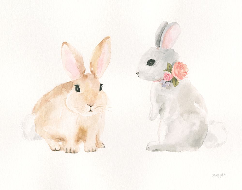 Spring Sentiments Bunny Rabbits art print by Jenaya Jackson for $57.95 CAD