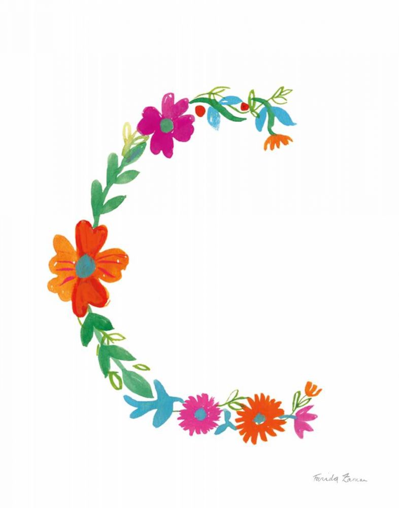 Floral Alphabet Letter III art print by Farida Zaman for $57.95 CAD