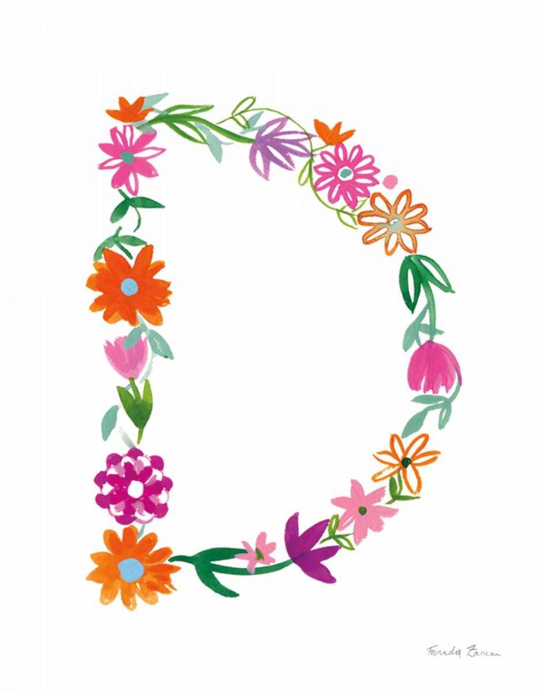 Floral Alphabet Letter IV art print by Farida Zaman for $57.95 CAD
