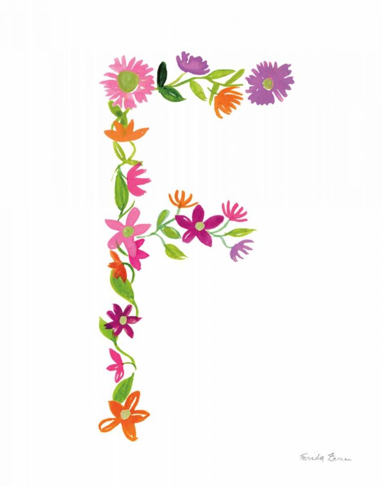 Floral Alphabet Letter VI art print by Farida Zaman for $57.95 CAD