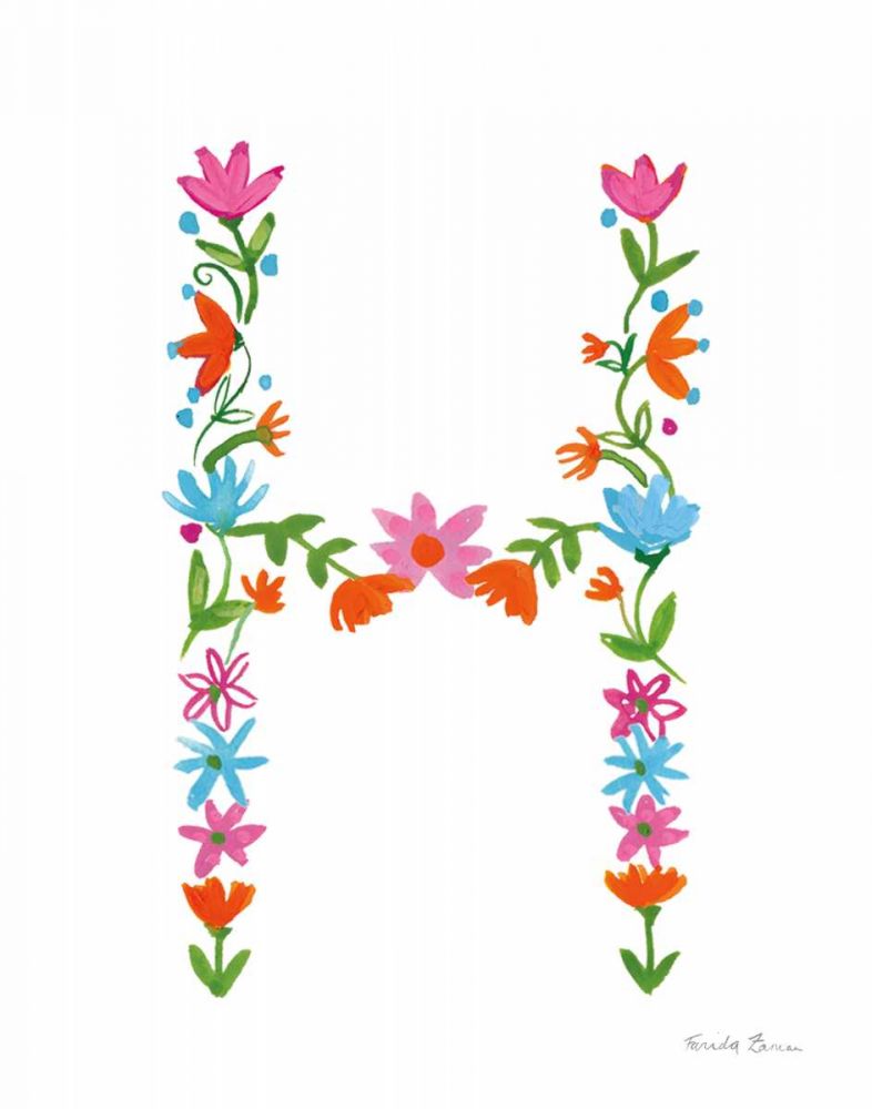 Floral Alphabet Letter VIII art print by Farida Zaman for $57.95 CAD