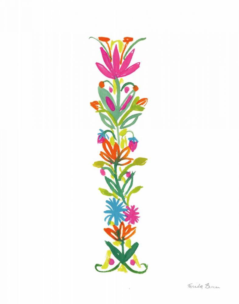 Floral Alphabet Letter IX art print by Farida Zaman for $57.95 CAD