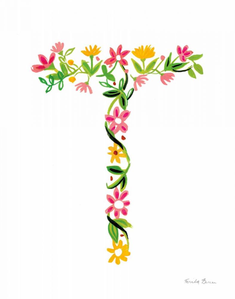 Floral Alphabet Letter XX art print by Farida Zaman for $57.95 CAD