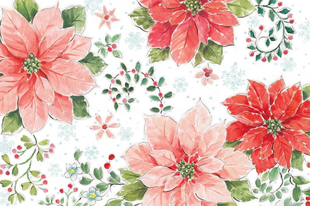 Country Poinsettias I art print by Daphne Brissonnet for $57.95 CAD