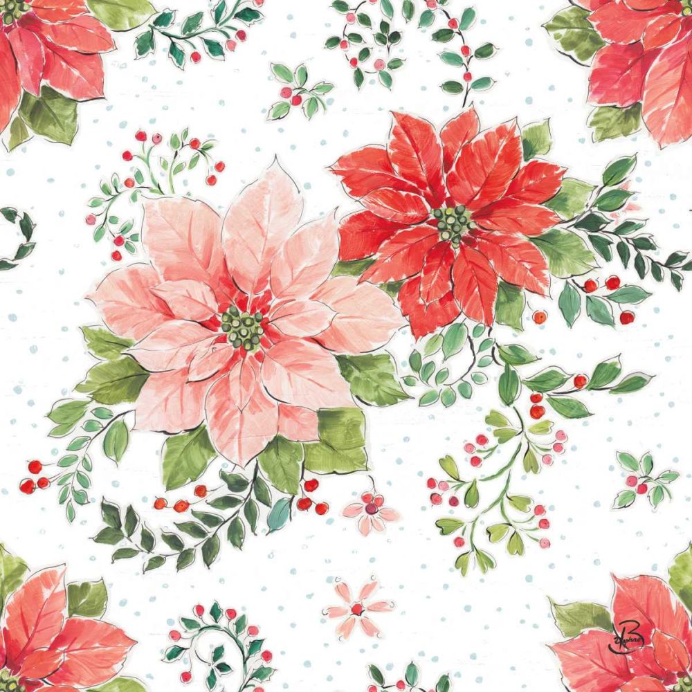 Country Poinsettias Step 01A art print by Daphne Brissonnet for $57.95 CAD