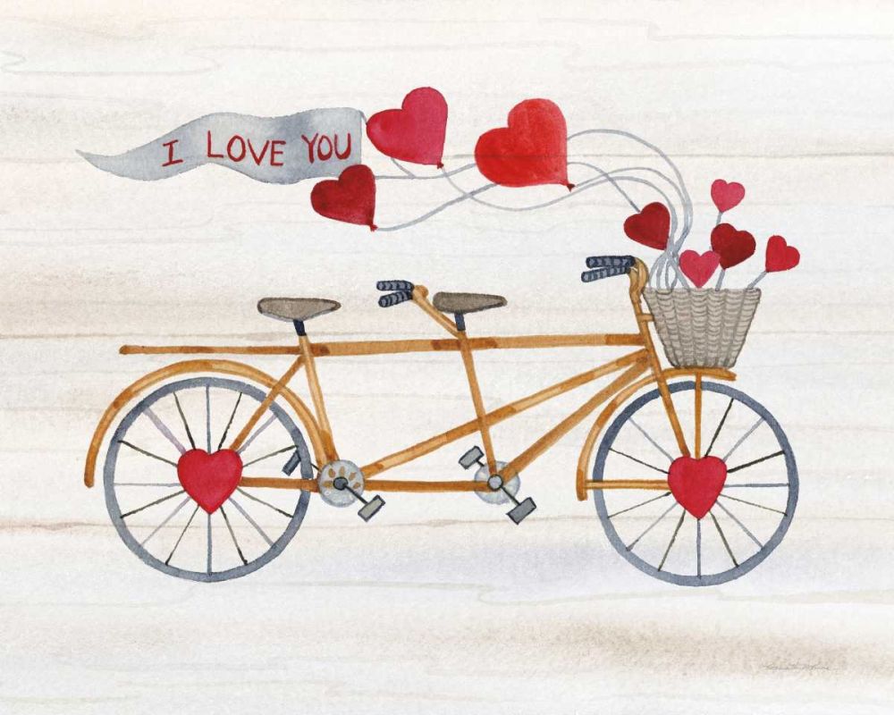 Rustic Valentine Bicycle art print by Kathleen Parr McKenna for $57.95 CAD