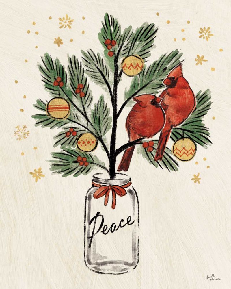 Christmas Lovebirds XIII art print by Janelle Penner for $57.95 CAD