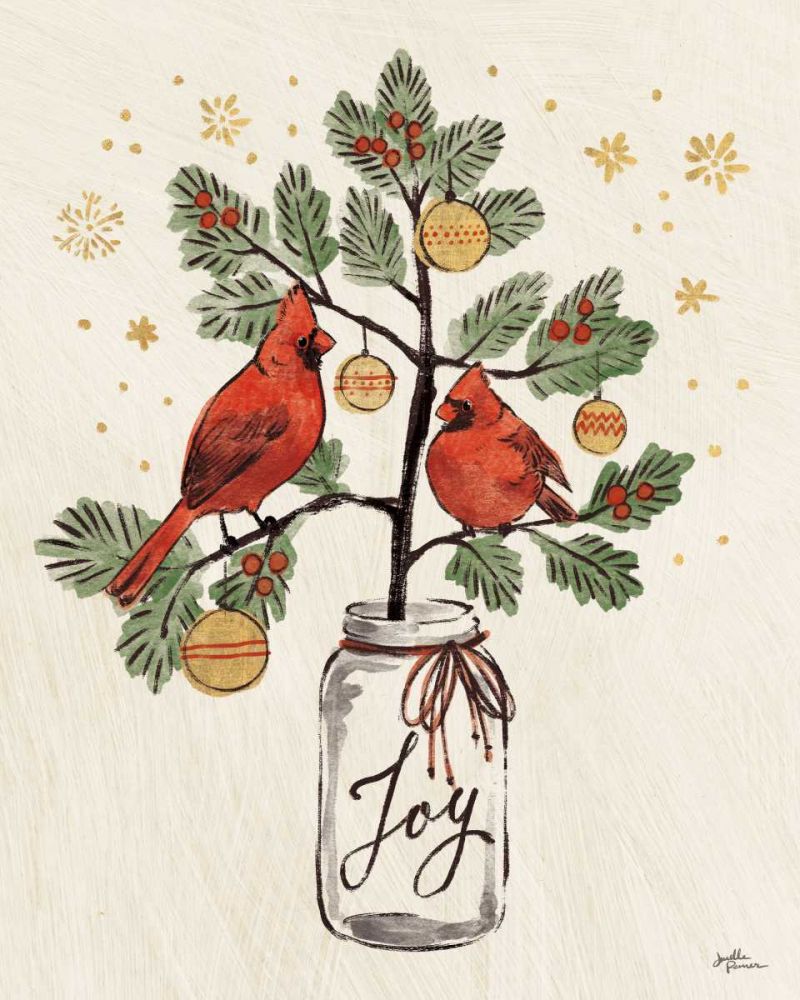 Christmas Lovebirds XIV art print by Janelle Penner for $57.95 CAD