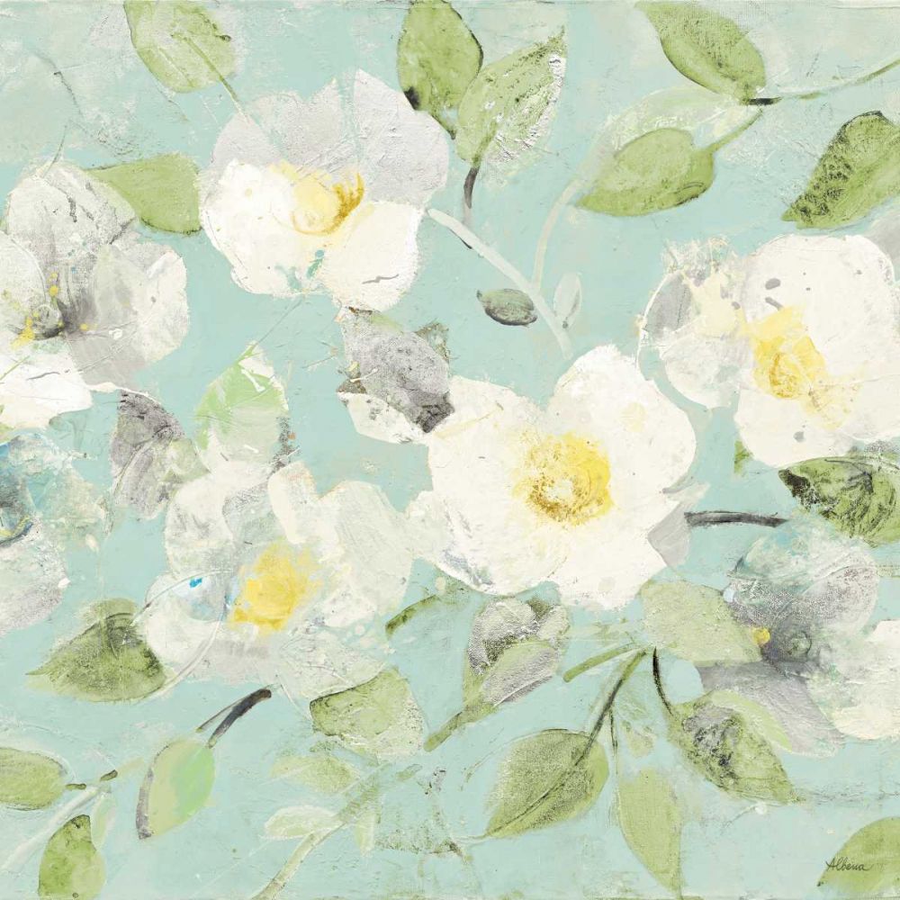Fading Spring Blue - Bright White Crop art print by Albena Hristova for $57.95 CAD