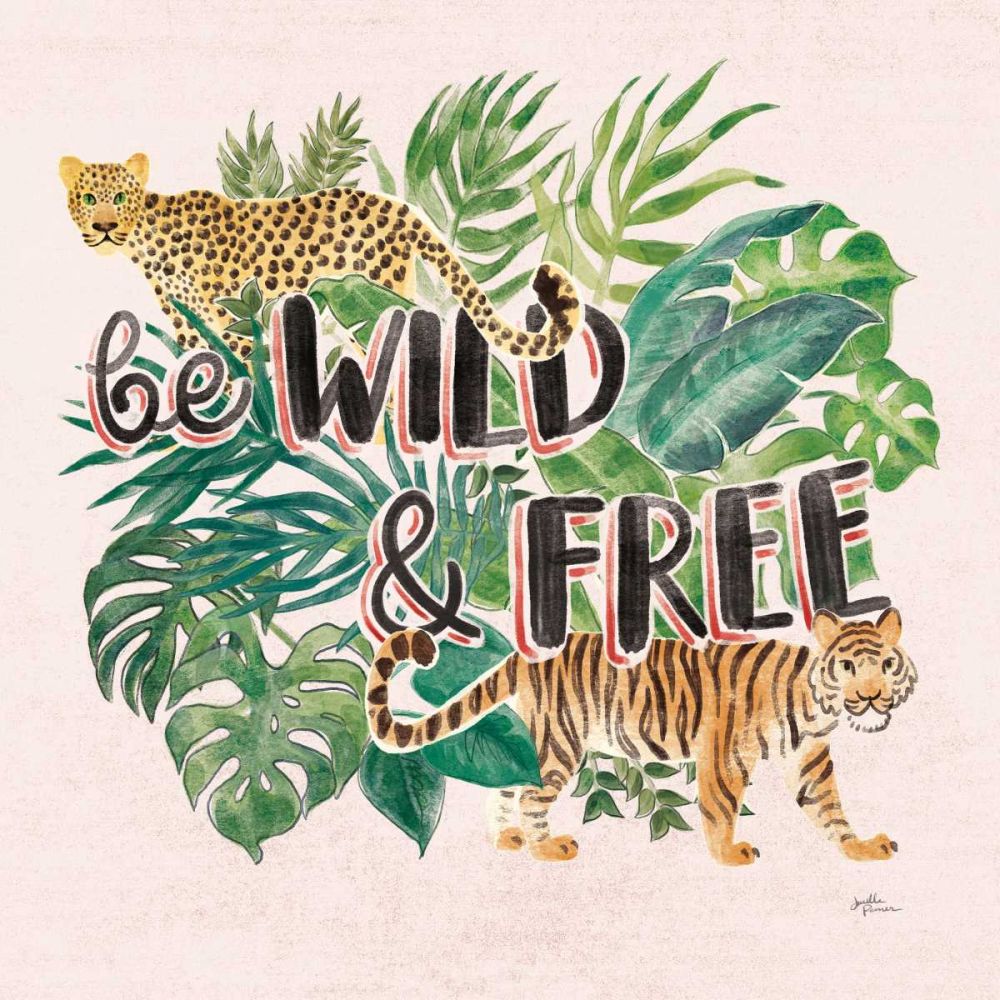 Jungle Vibes VII - Be Wild and Free Pink art print by Janelle Penner for $57.95 CAD