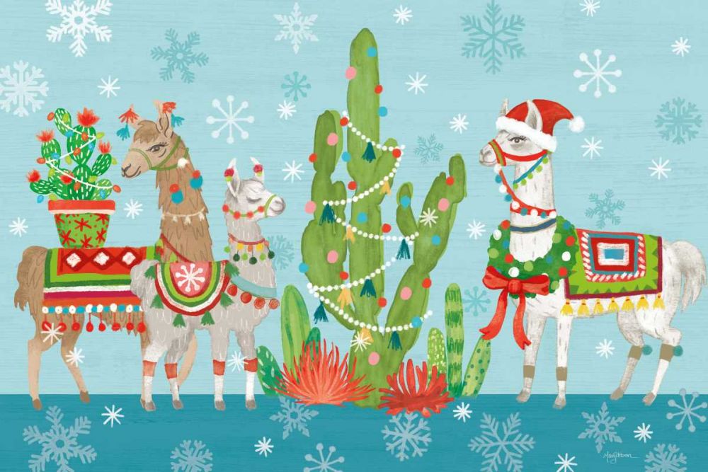 Lovely Llamas Christmas I art print by Mary Urban for $57.95 CAD