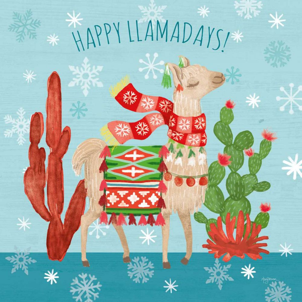 Lovely Llamas Christmas IV art print by Mary Urban for $57.95 CAD