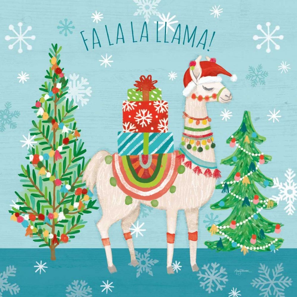 Lovely Llamas Christmas IX art print by Mary Urban for $57.95 CAD