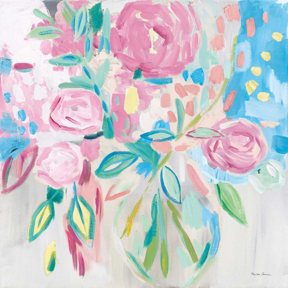 Summer Pink Floral Pastel art print by Farida Zaman for $57.95 CAD