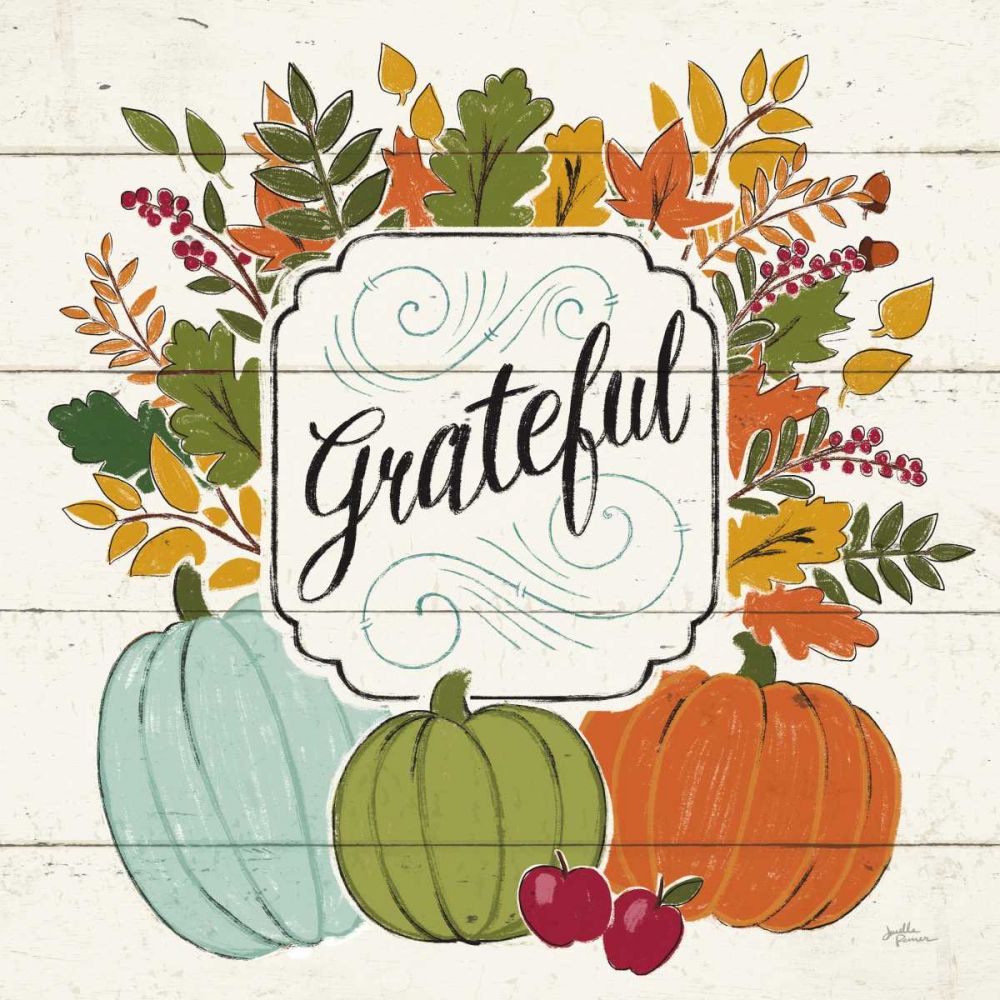 Thankful II White Leaves art print by Janelle Penner for $57.95 CAD