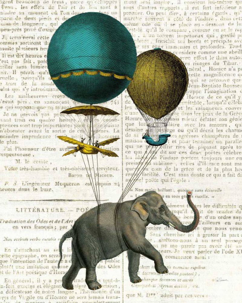 Elephant Ride I v2 Newsprint art print by Sue Schlabach for $57.95 CAD