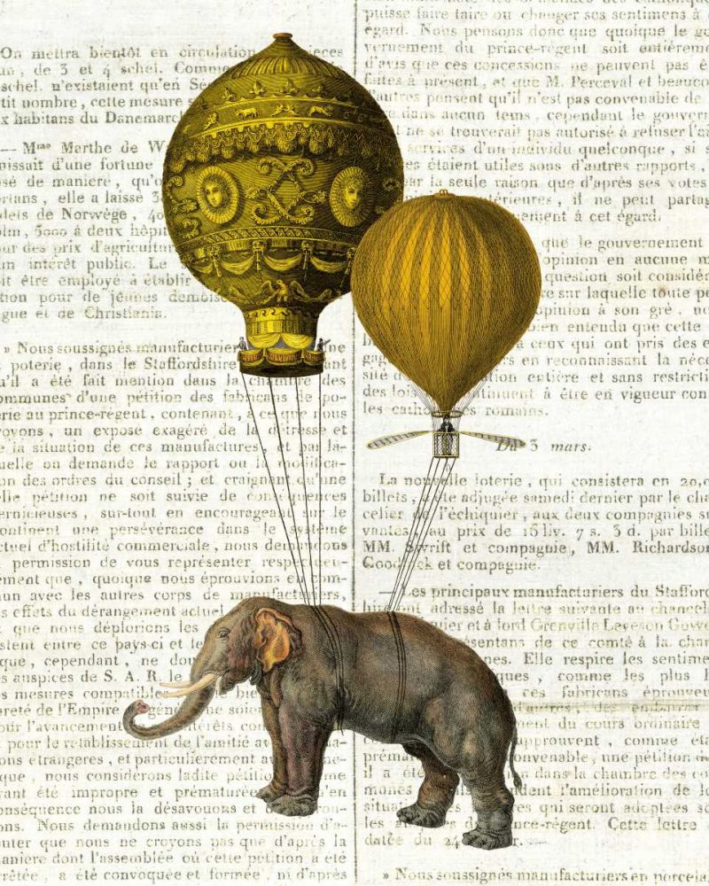 Elephant Ride II v2 Newsprint art print by Sue Schlabach for $57.95 CAD