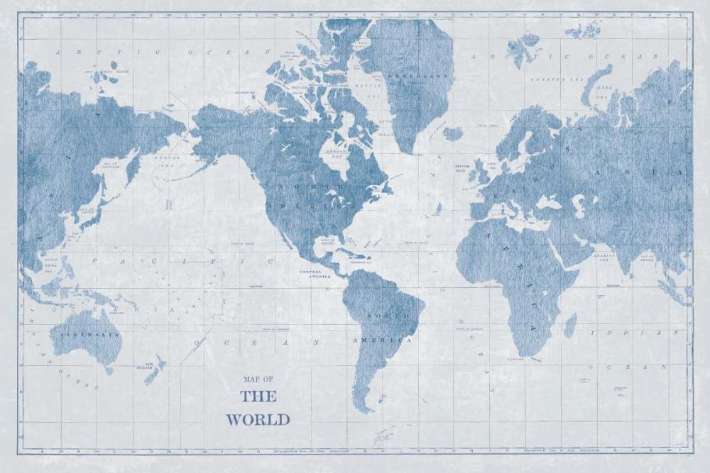 World Map White and Blue art print by Sue Schlabach for $57.95 CAD