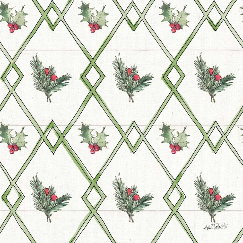 Modern Farmhouse Pattern IVB Christmas art print by Anne Tavoletti for $57.95 CAD