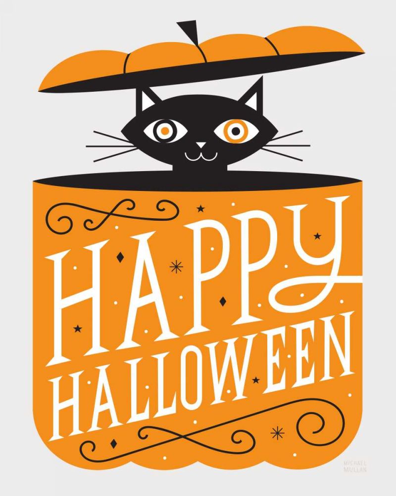 Festive Fright Cat art print by Michael Mullan for $57.95 CAD