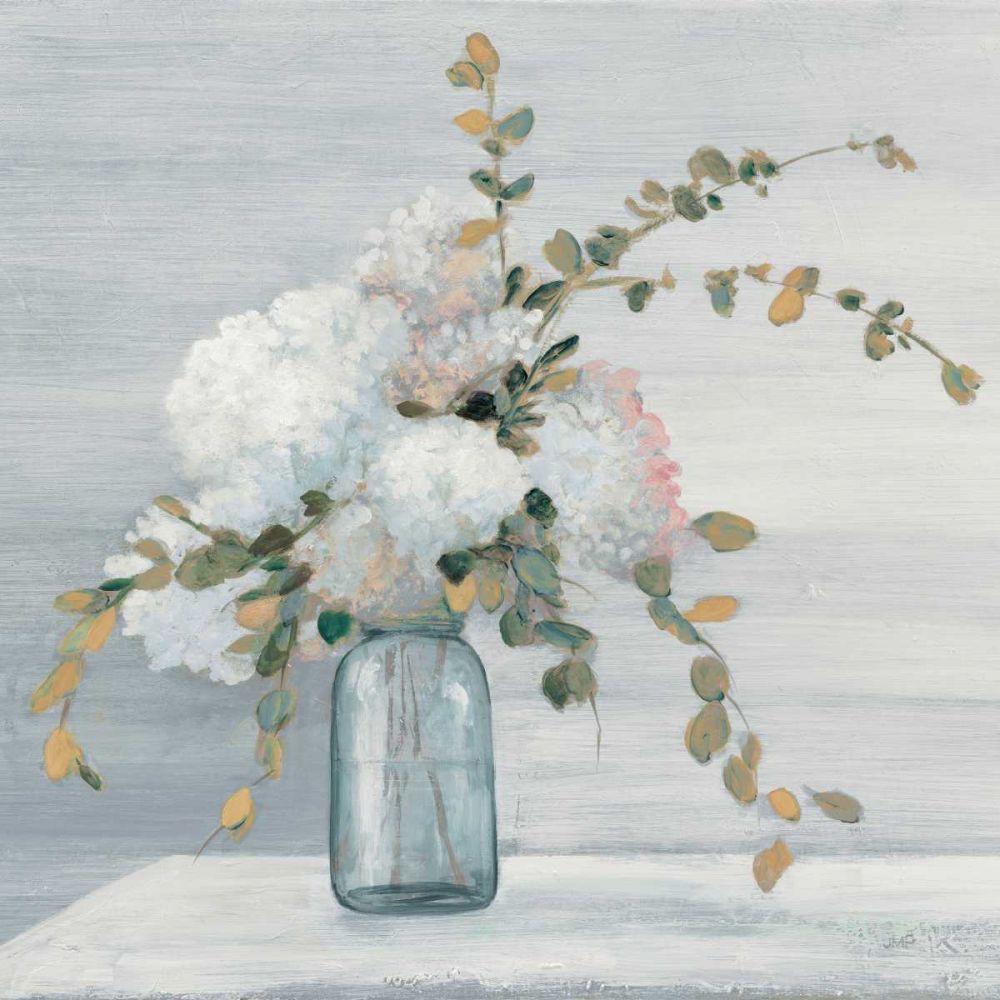 Morning Bouquet Blue Gray Crop art print by Julia Purinton for $57.95 CAD