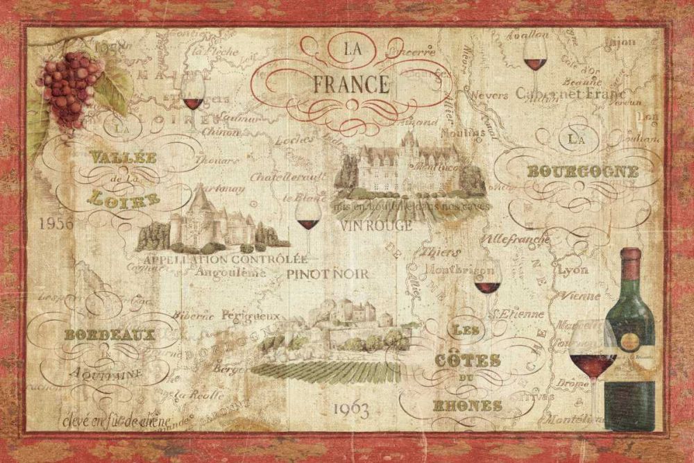 Wine Map art print by Daphne Brissonnet for $57.95 CAD