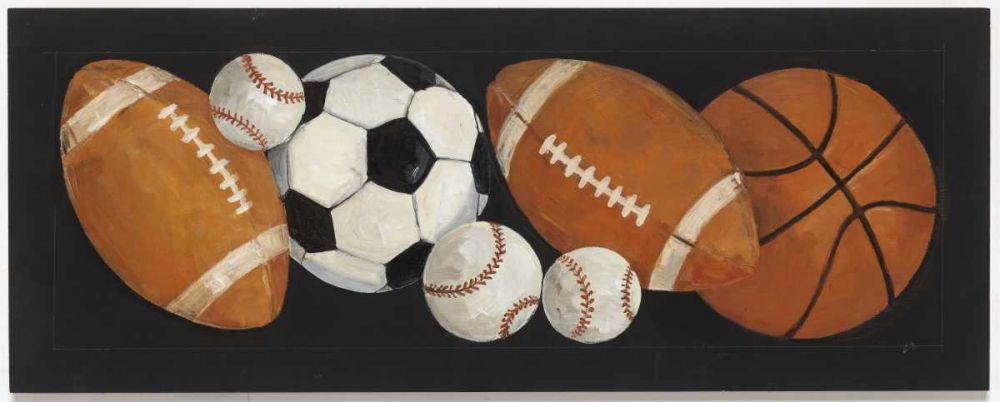 Sports Ball Border II Black art print by Avery Tillmon for $57.95 CAD