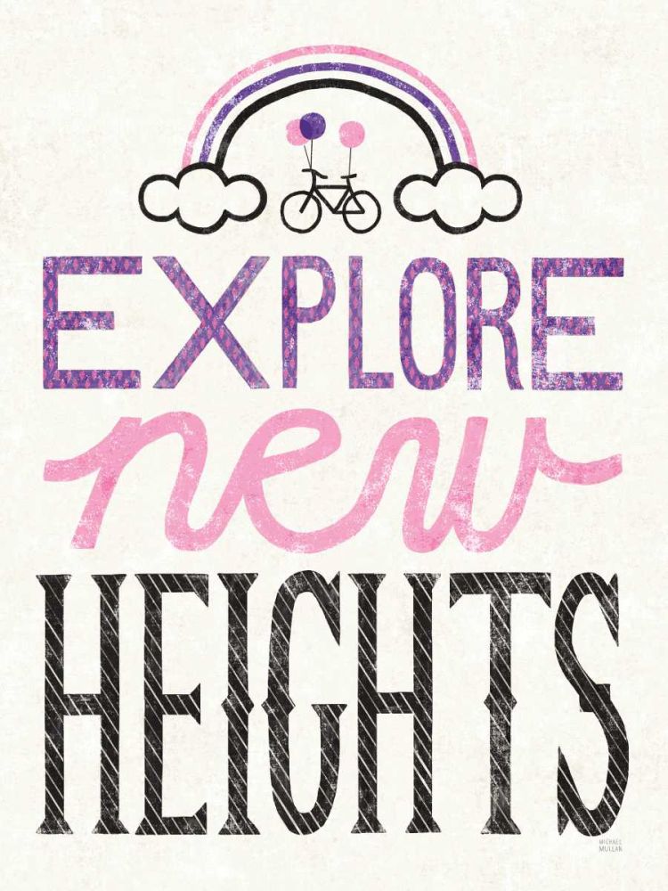 Explore New Heights Pink Purple art print by Michael Mullan for $57.95 CAD