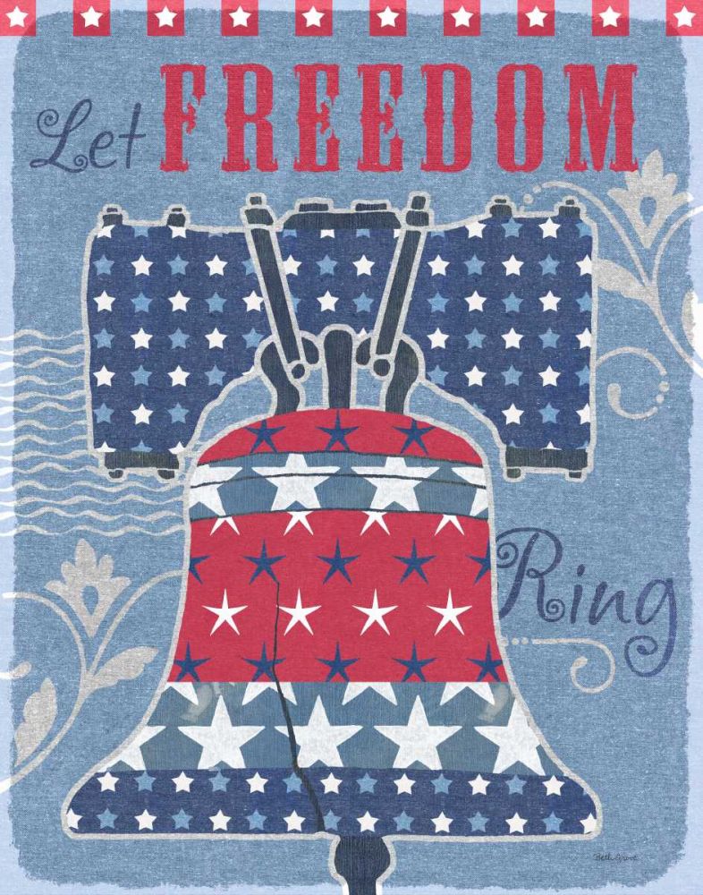 Stars and Stripes Bell Dark art print by Beth Grove for $57.95 CAD