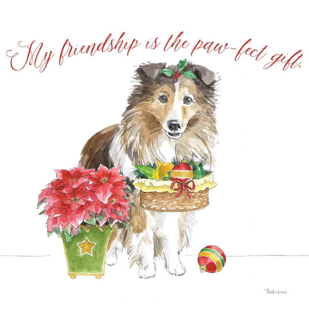 Holiday Paws III on White art print by Beth Grove for $57.95 CAD