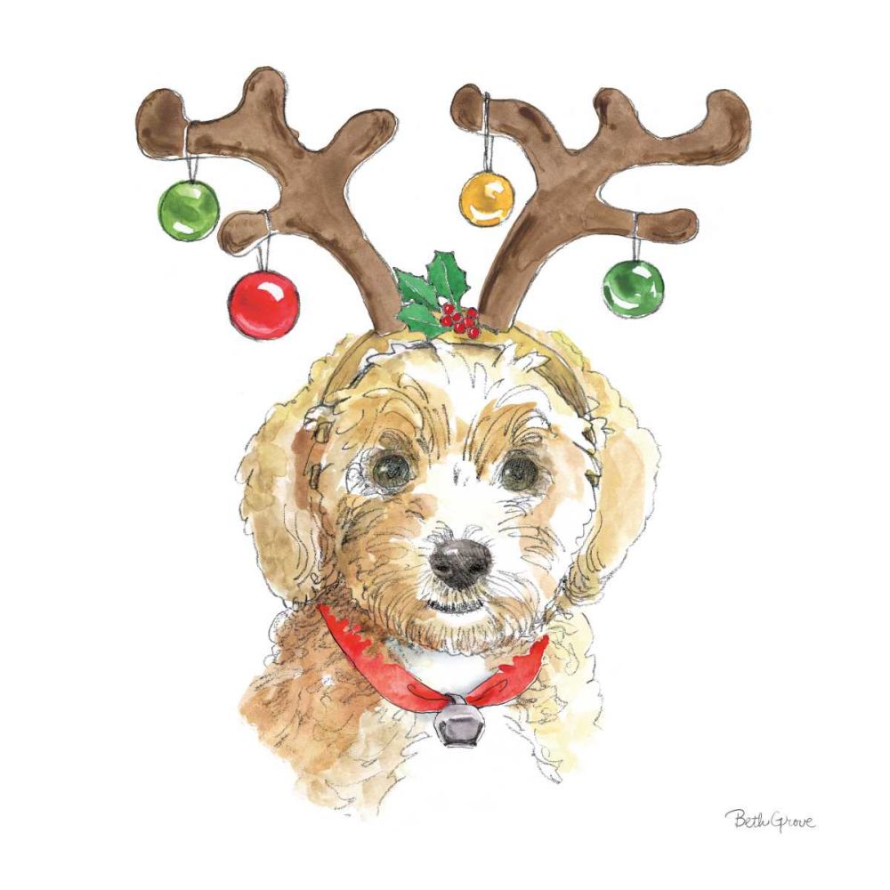 Holiday Paws VI on White art print by Beth Grove for $57.95 CAD