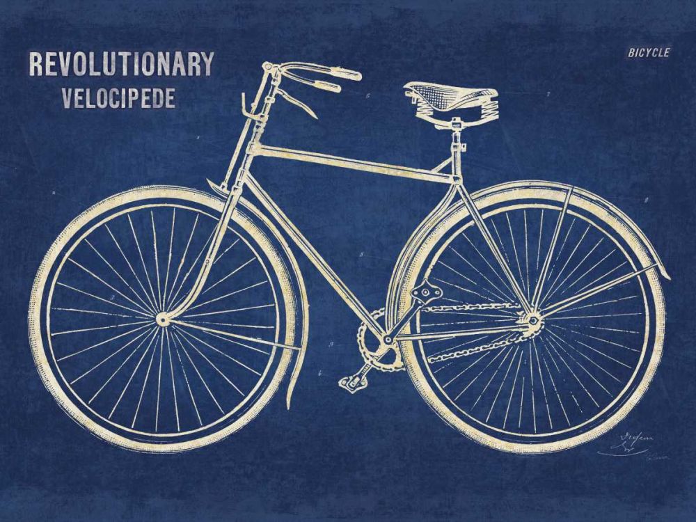 Blueprint Bicycle v2 art print by Sue Schlabach for $57.95 CAD