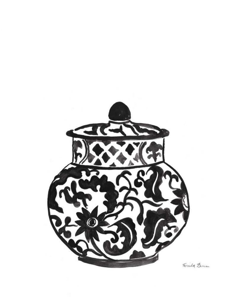 Chinoiserie II v2 Black art print by Farida Zaman for $57.95 CAD