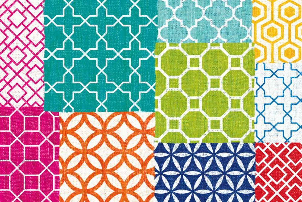 Bright Lattice Tile Patchwork art print by Michael Mullan for $57.95 CAD