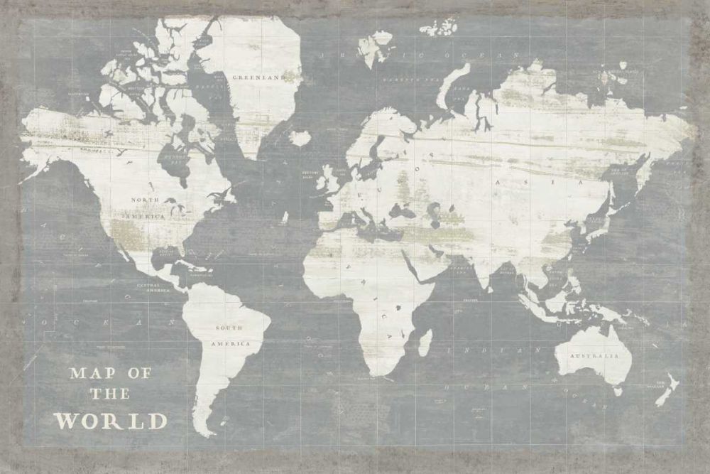 Slate World Map art print by Sue Schlabach for $57.95 CAD