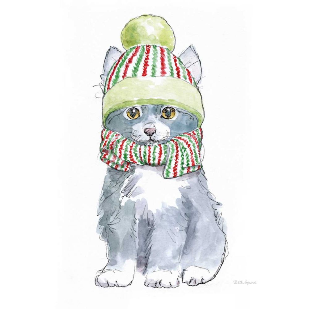Christmas Kitties II Square art print by Beth Grove for $57.95 CAD